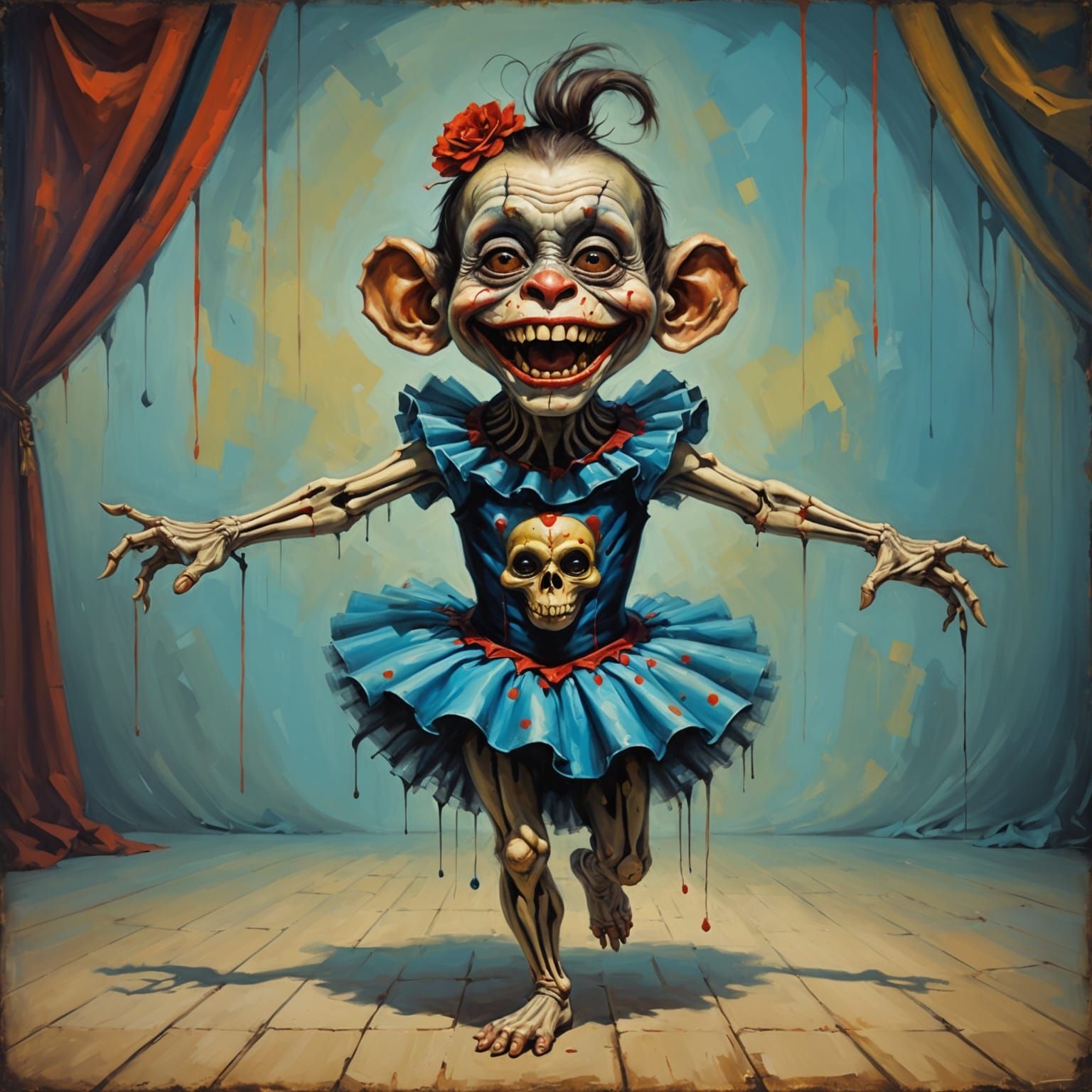 Surreal Clown Ballet Dancer Meets Zombie Monkey in a Dreamli...