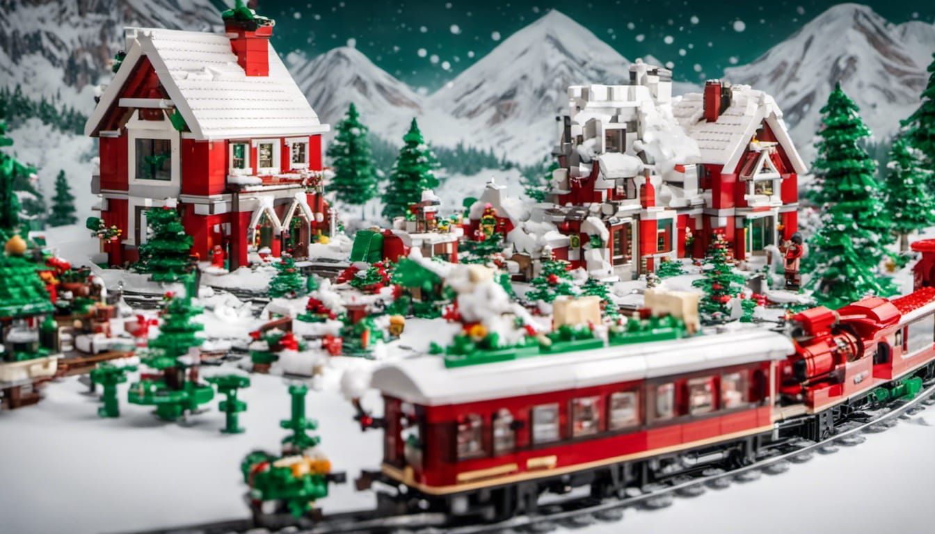 Lego Winter Wonderland with Steam Train and Elves