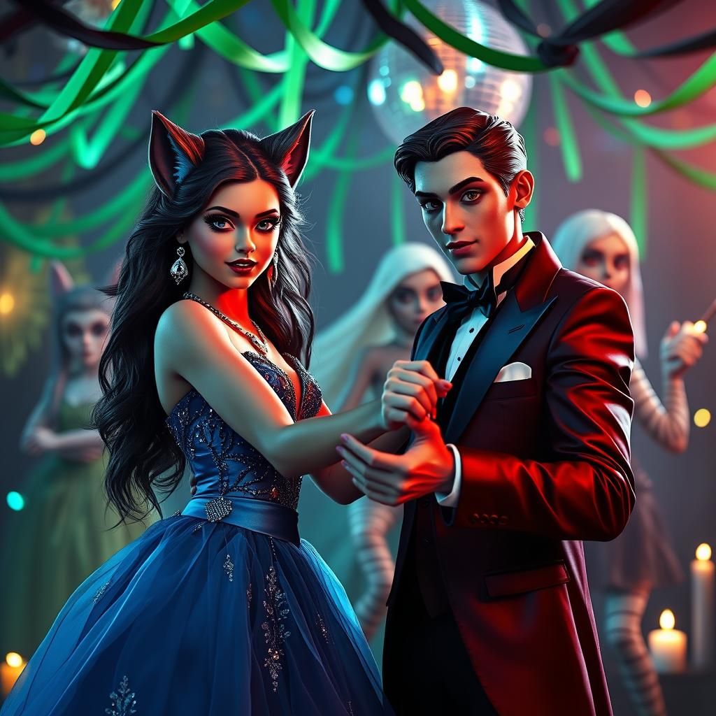 Teen Werewolf Dances with Vampire at Monster Prom