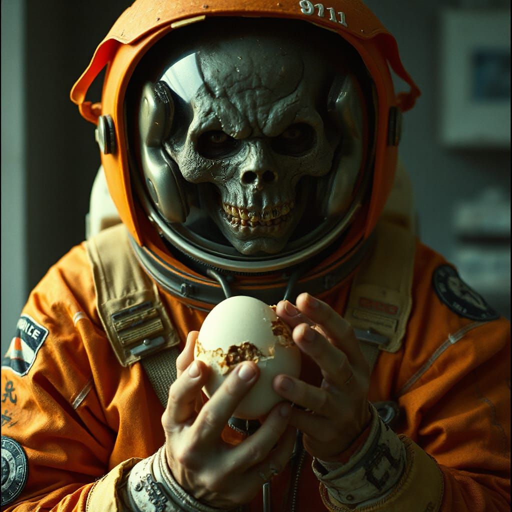 Undead Astronaut Cracks Egg-Like Protein Substitute in a Gri...
