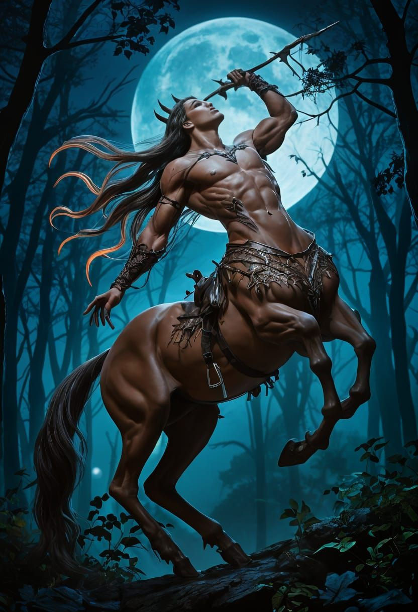 Centaur in moonlight