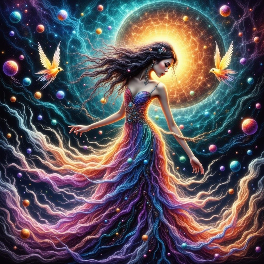 Ethereal Goddess Trapped in Cosmic Web