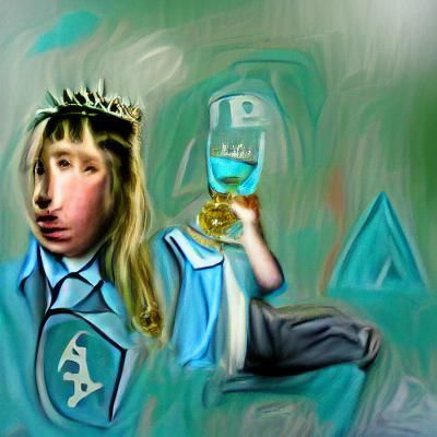 Classic Portrait of a Young Woman in Aquamarine