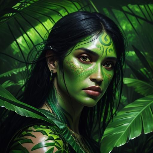 Hyperrealistic Amazon Rainforest Splash Art