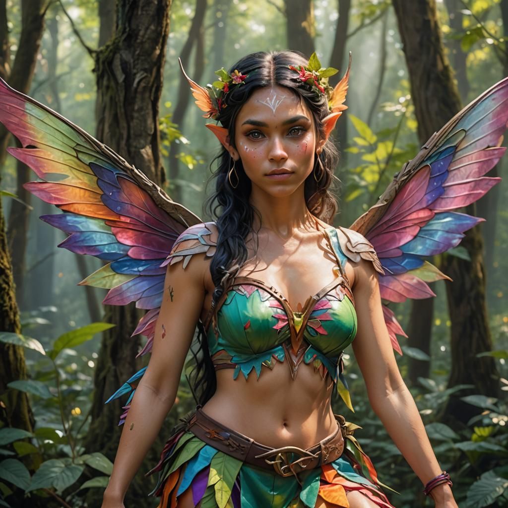 Native American Fairy in Magical Forest Portrait