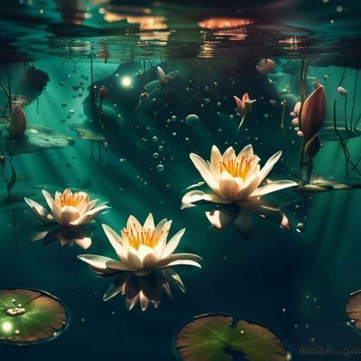 Underwater Lily Pond Photography with Bokeh Effect