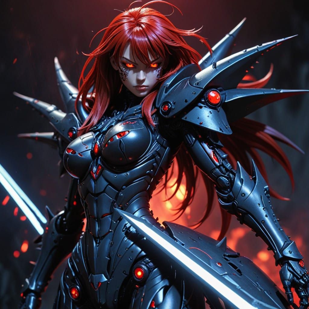 Evil Angel in Cyberpunk Armor
