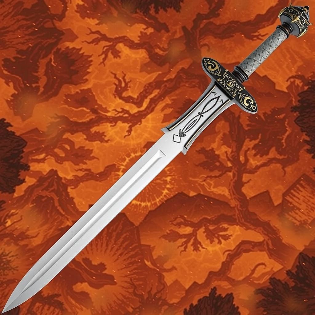 Majestic Elemental Sword Illuminates a Dark, Mystical Realm