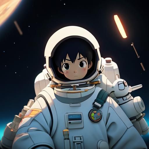 Cute White Astronaut Toy in Anime Style