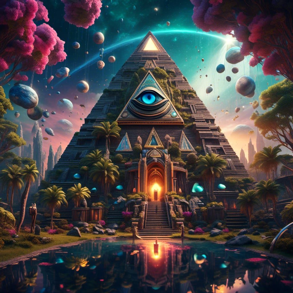 Illuminati Pyramid with All Seeing Eye Illustration