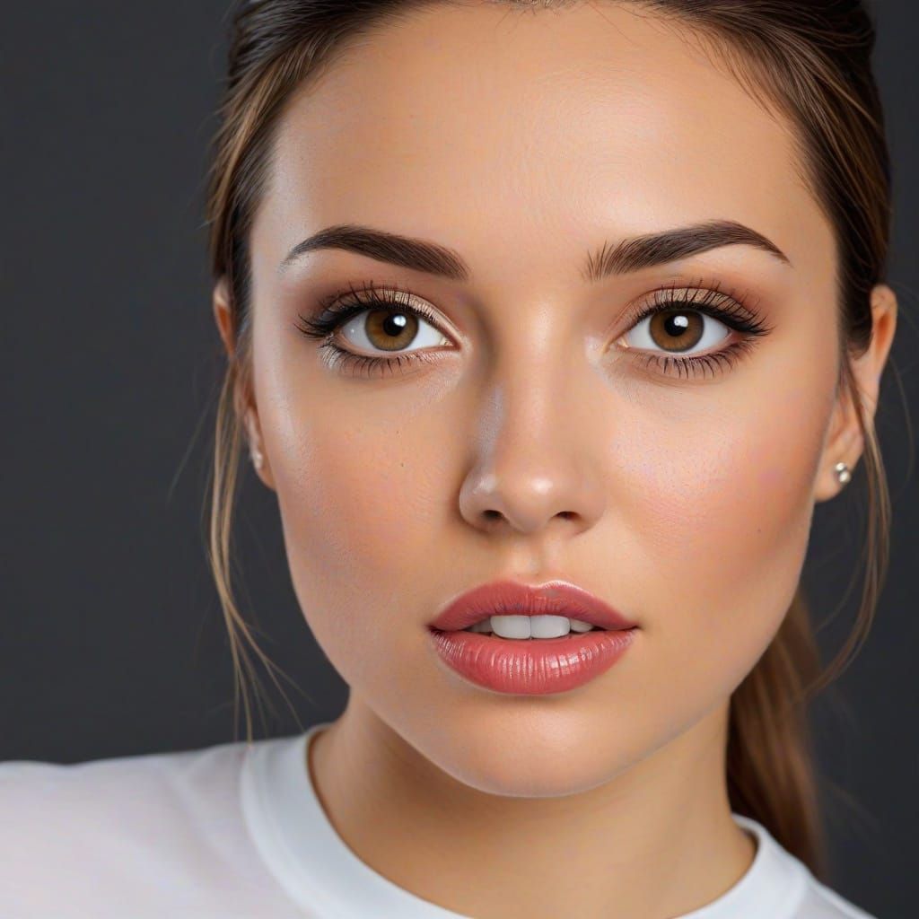 Tanned Woman Portrait in High Detail