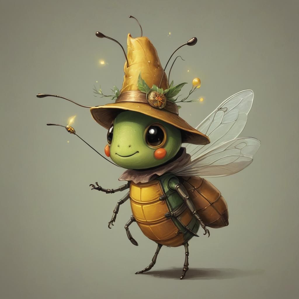 Firefly Wearing a Whimsical Hat