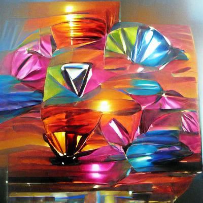 Ombre Acrylic Art Deco Diamond Design