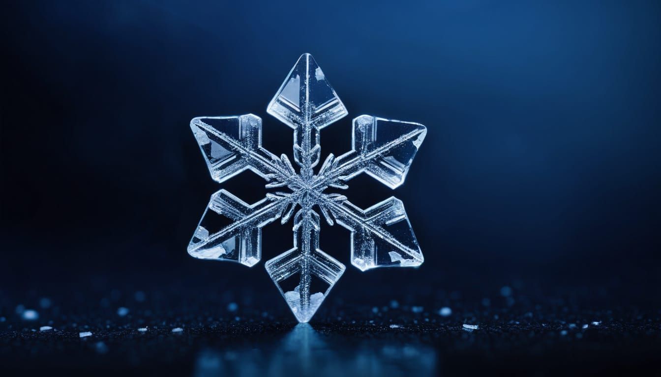 Crystal Glass Snow Flake Close-Up