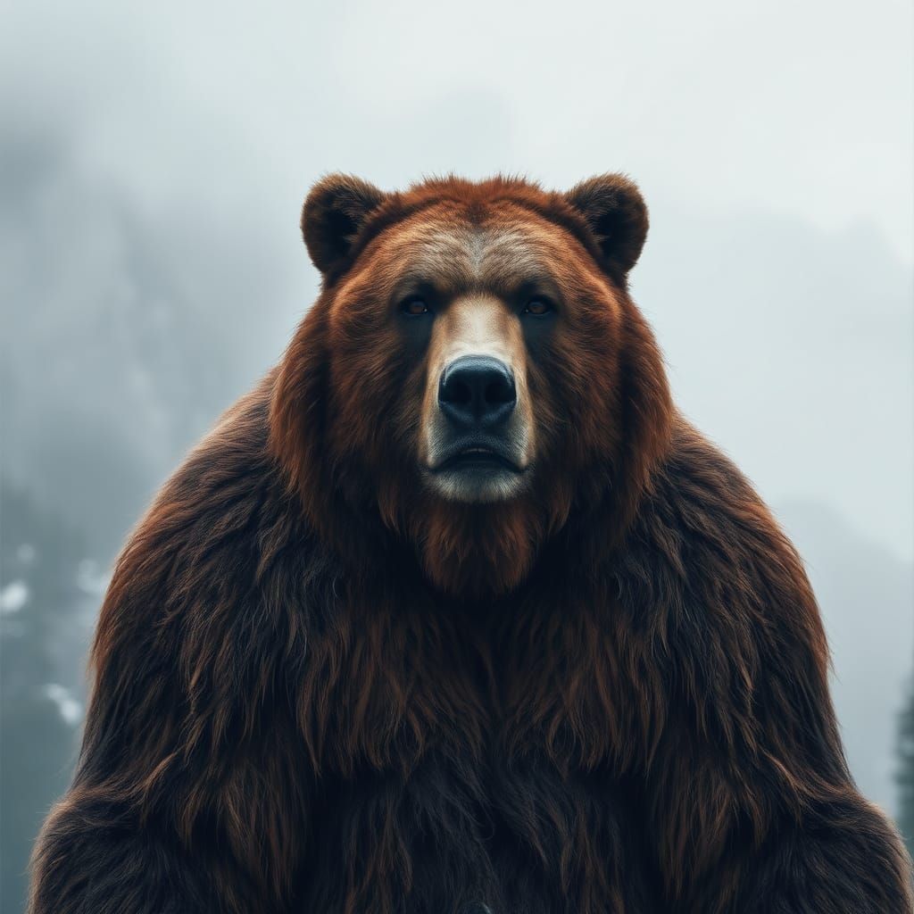 Majestic Mountain Man Bear Hybrid in HDR