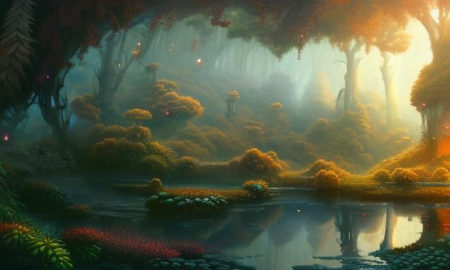 Enchanted Tortoise in Surreal Detailed Landscape