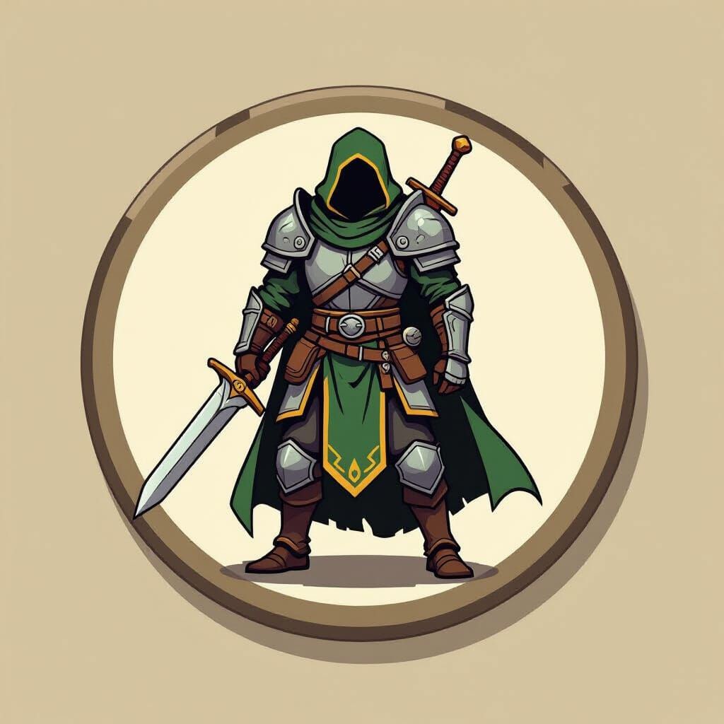 D&D Battle Token: Top-Down RPG Character in Toon Style
