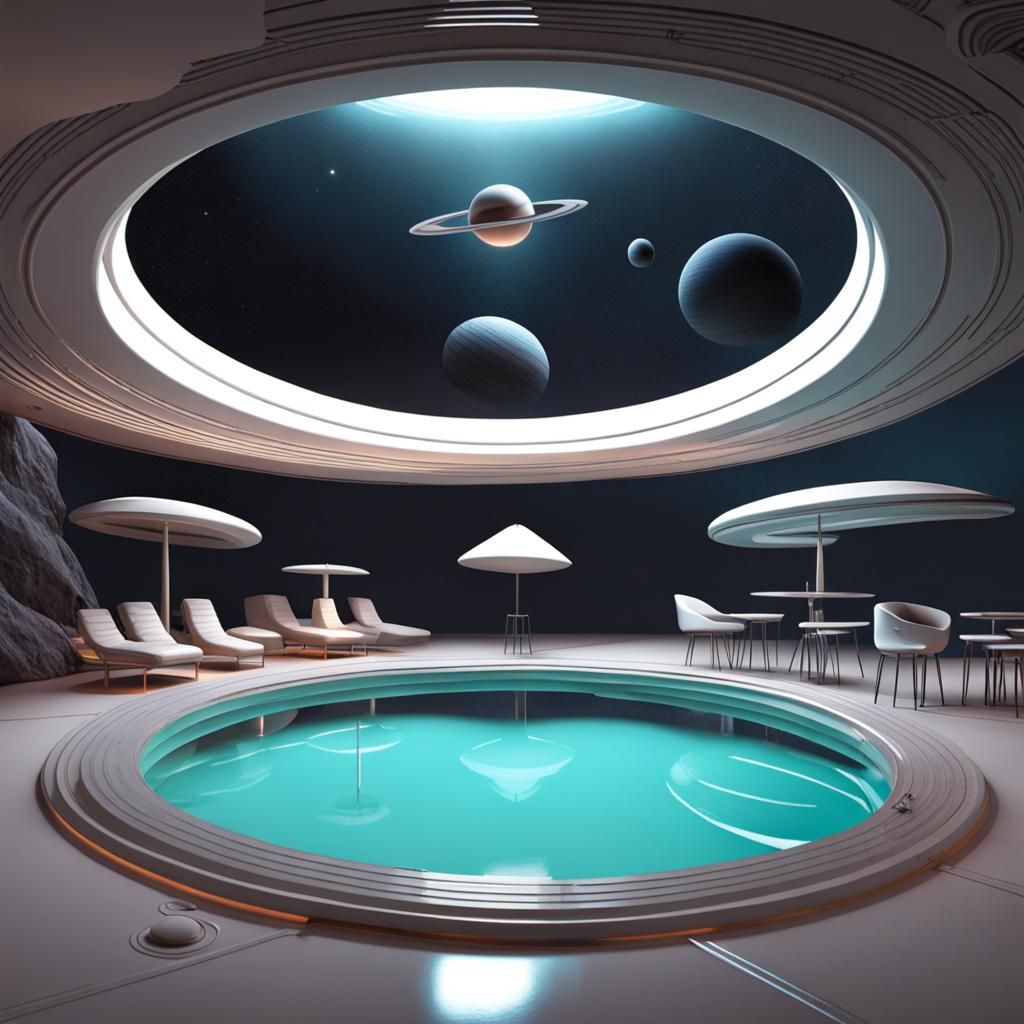 Alien Bar with Pool on Saturn