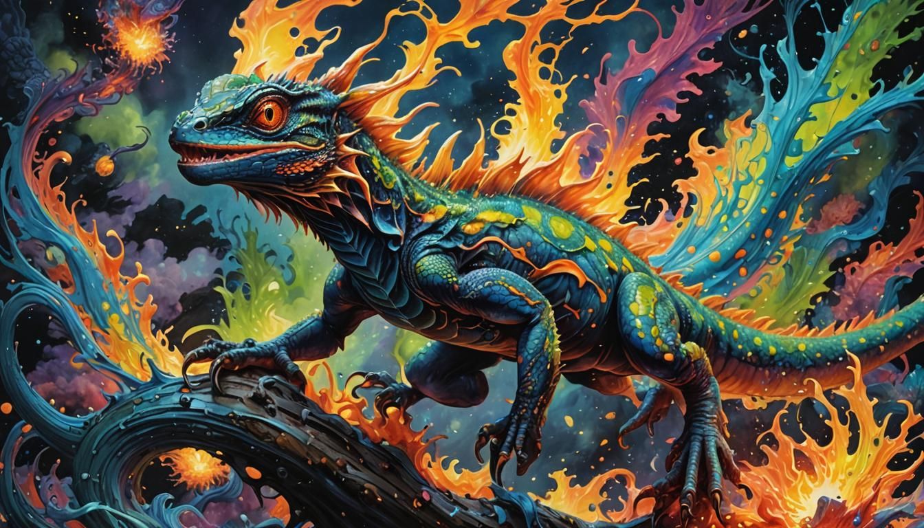 Mutant lizard in a fluorescent world