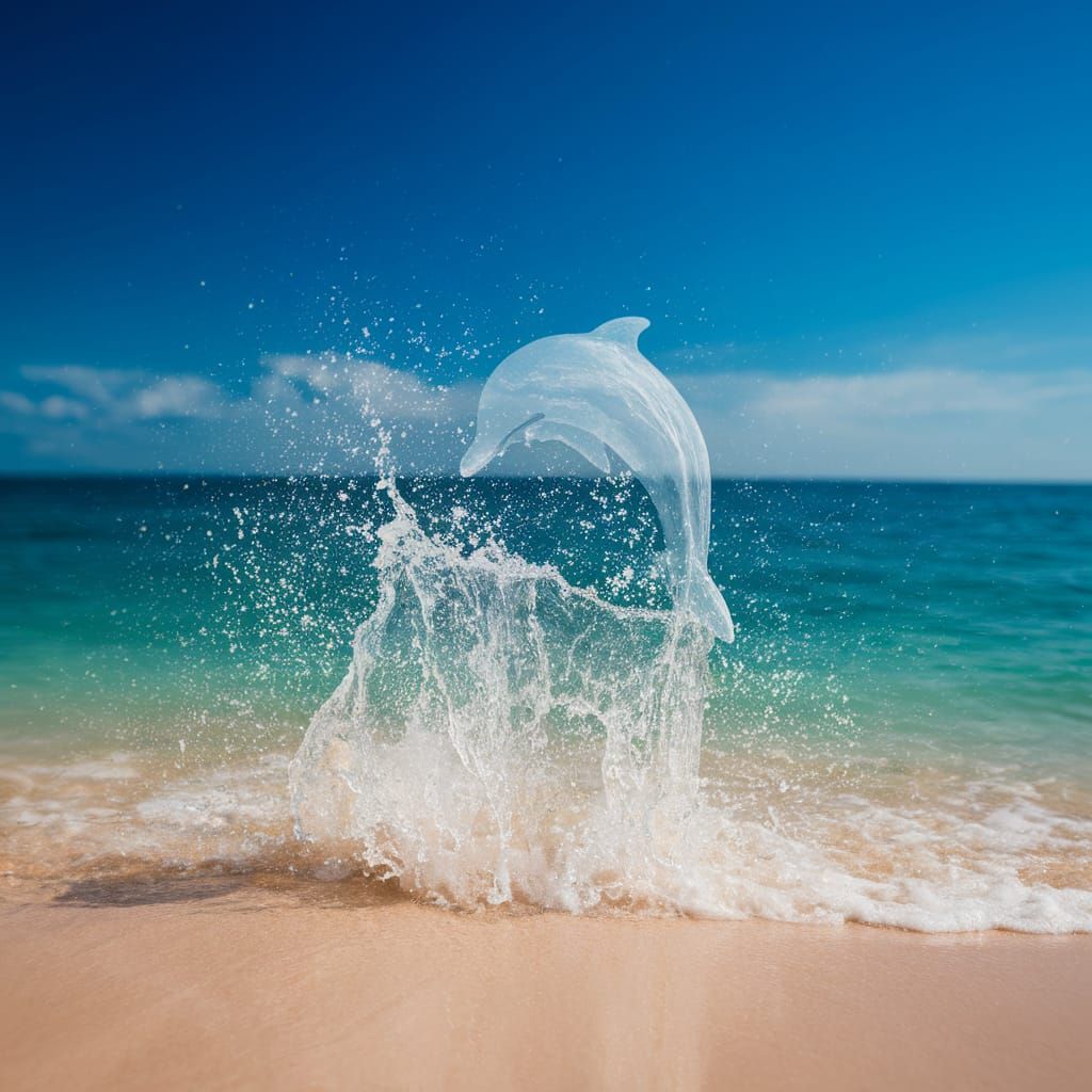 Beach Splash Transforms into Majestic Dolphin