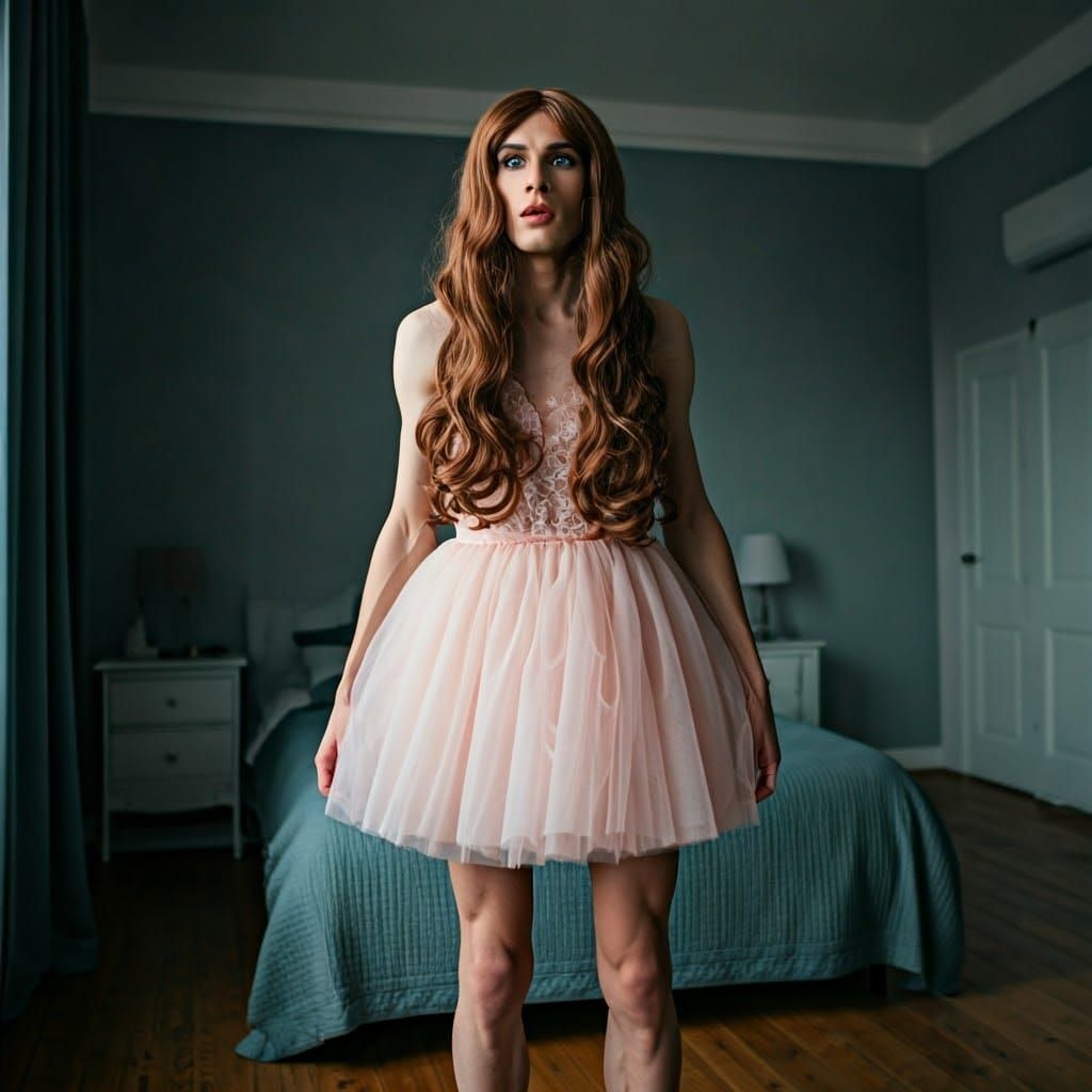 Androgynous Youth Caught in Bedroom Scandal in Pastel Pink T...