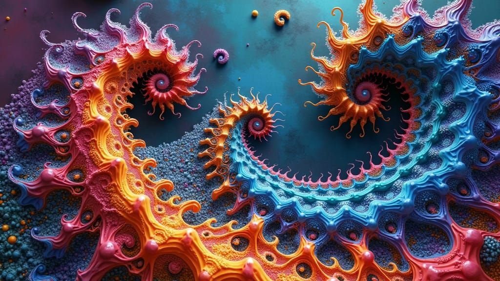 Dreamlike Mandelbrot Masterpiece with Vibrant, Swirling Patt...