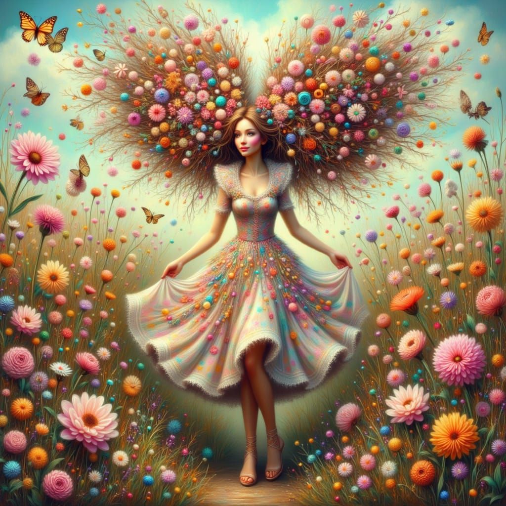 Alice in Summerland with Flowing Hair