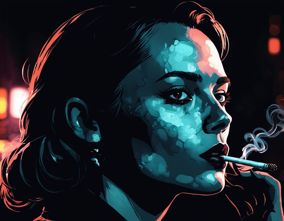 Film noir atmosphere, comic book style