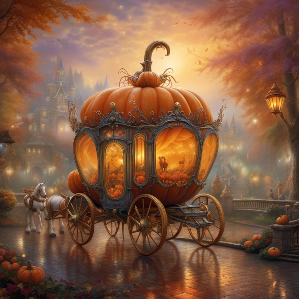 <lora:Glass-orbs-spheres:1.0> A glass horse-drawn carriage i...