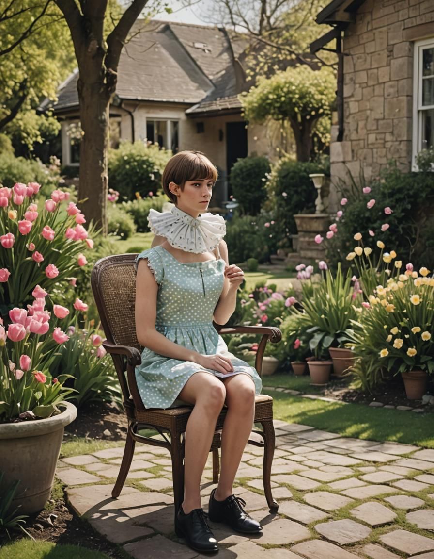 Crossdressed Boy Shows Easter Dress in Cinematic Still