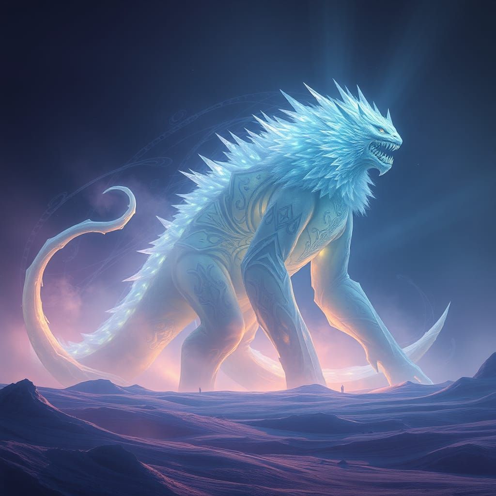 Icy Cryptid in a Frozen Wasteland