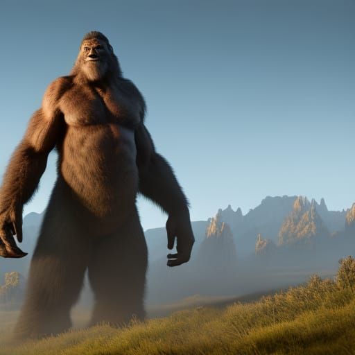 Bigfoot Alien Hybrid in Detailed Matte Painting