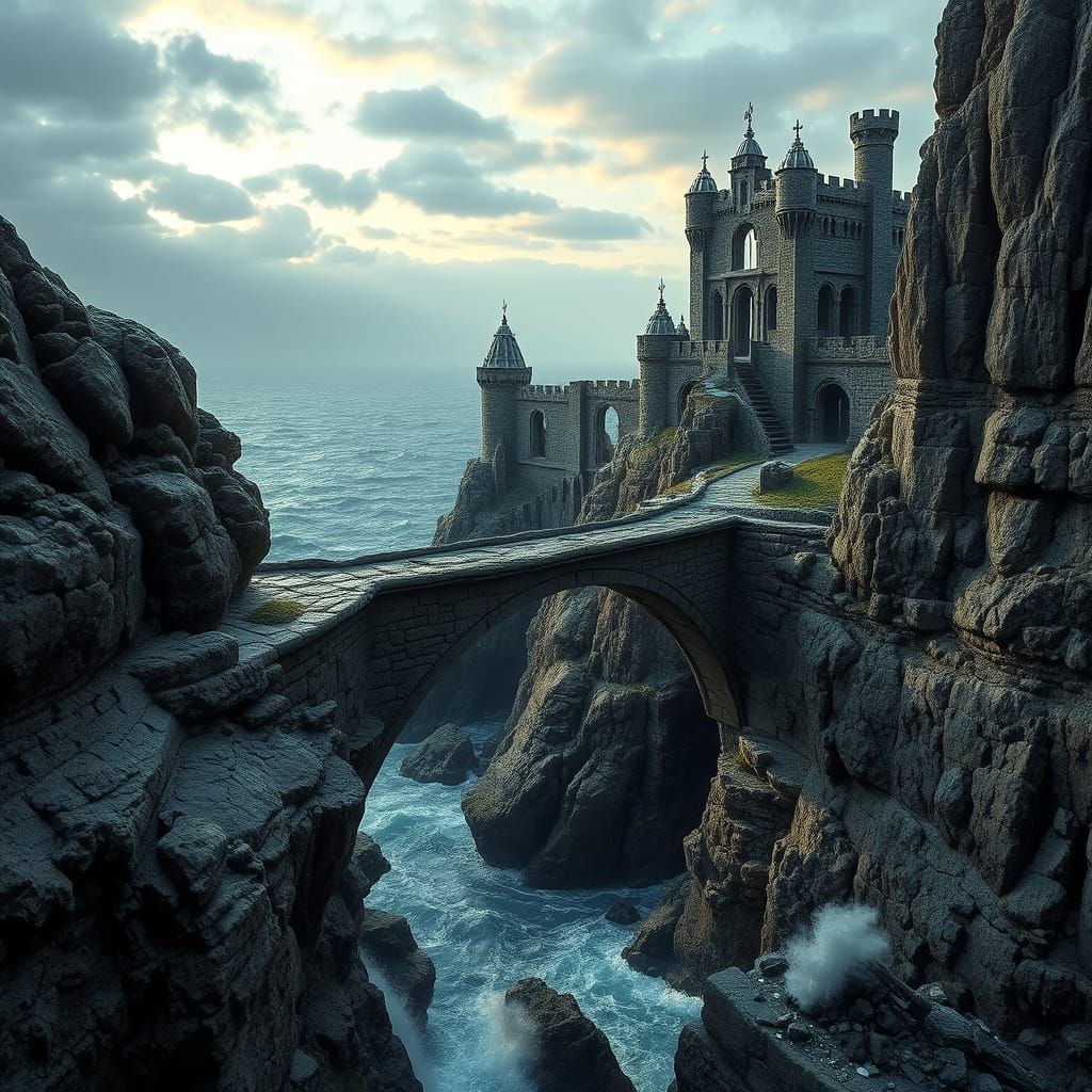 Ancient Bridge to Fading Castle Ruins