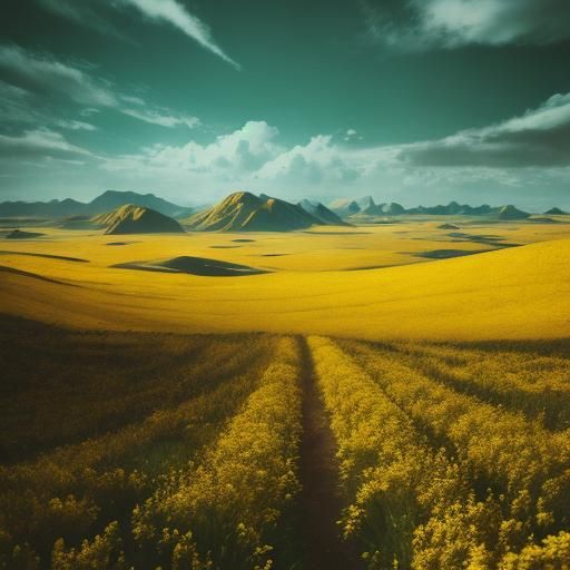 Cinematic Yellow Fantasy Landscape