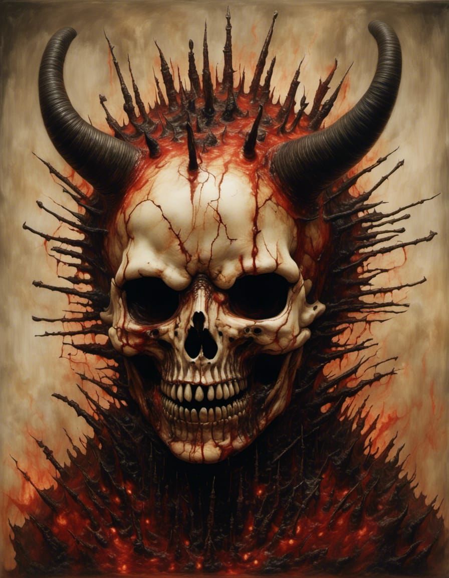 Infernal Burning Portrait in Dramatic Style