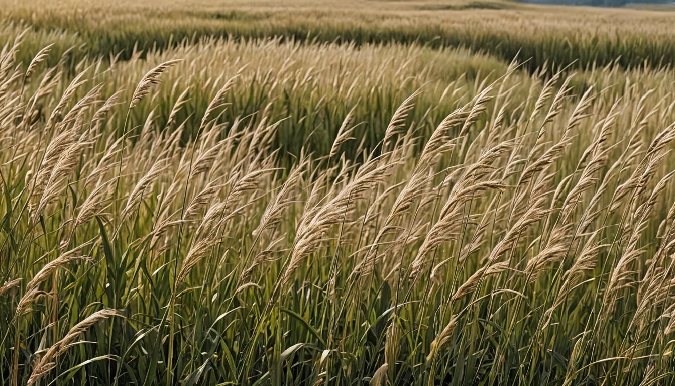 Peaceful Breeze Rustles Through Tall Grass