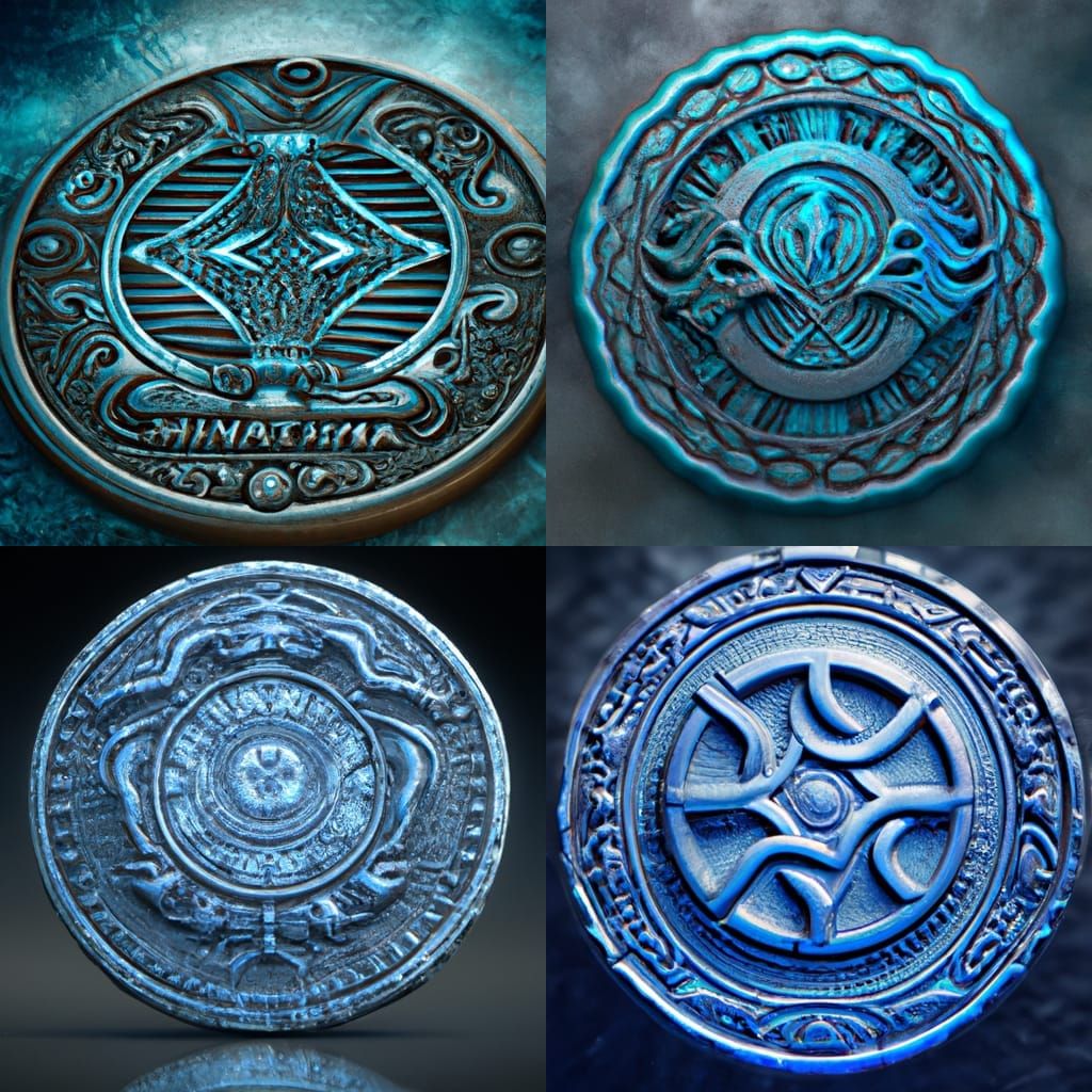 Engraved Mythril Coin: 3D Game Asset