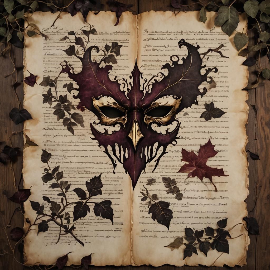 Vintage Rorschach Inkblot Test in Dark Academia Style