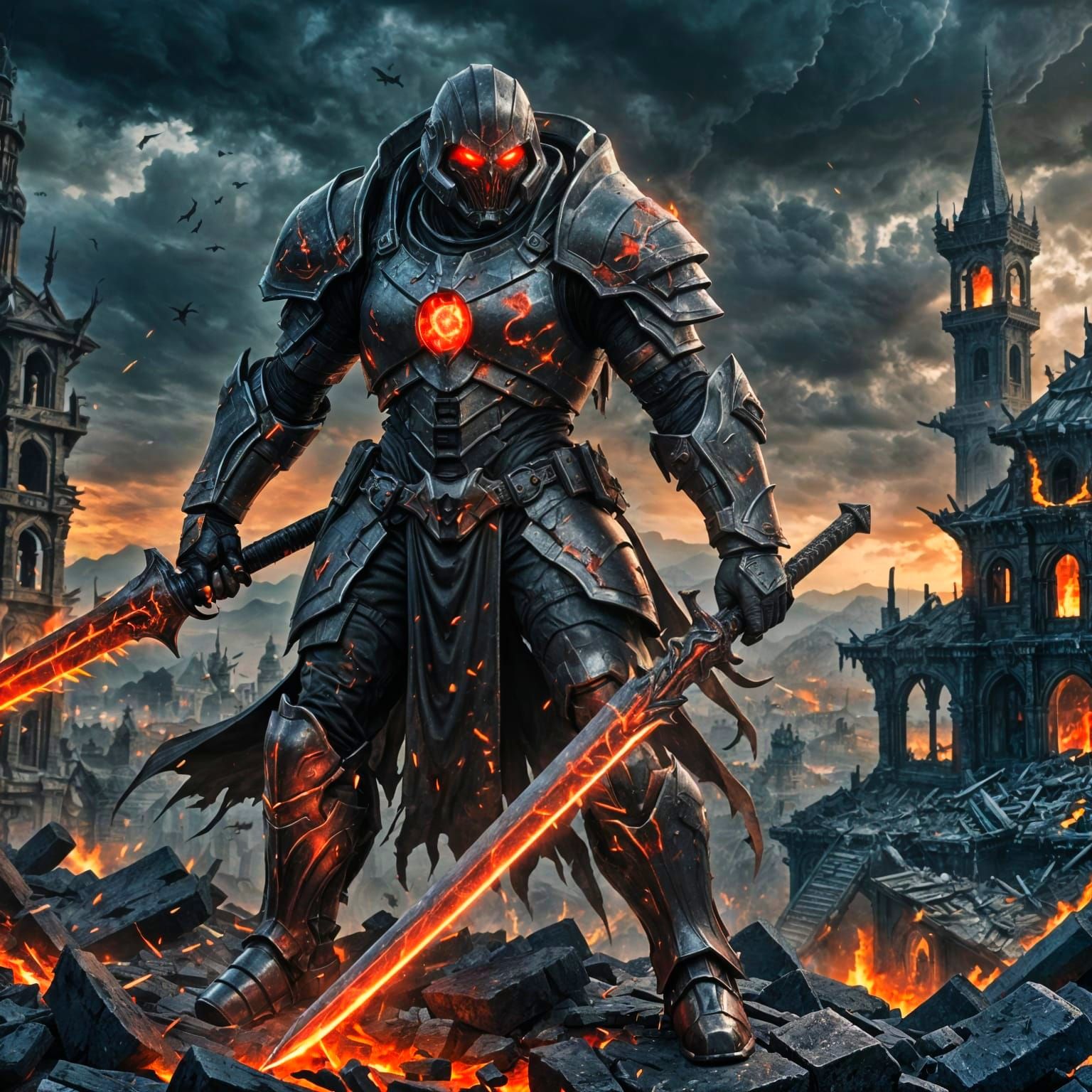 Ominous Doom Slayer with Cursed Sword