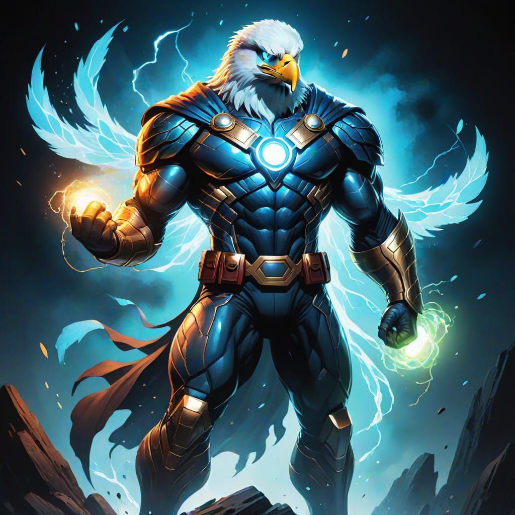 Eagle of Thunder in Vintage Comic Style