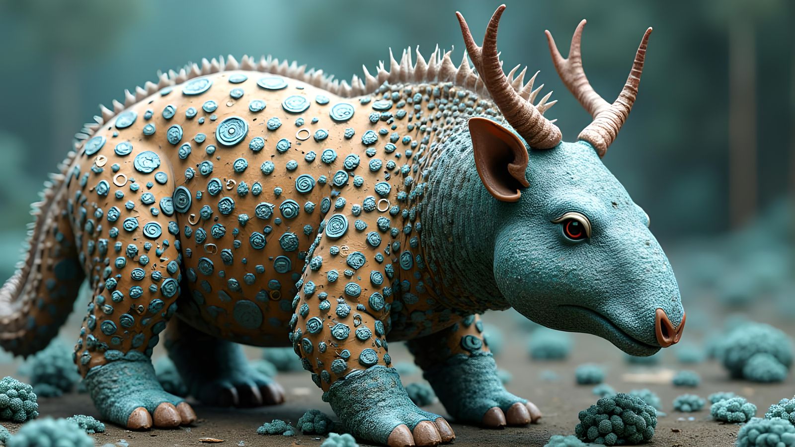 Anthropomorphic Lyrebird with Celtic Filigree Details