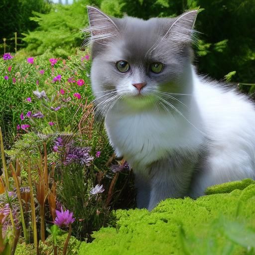 Ragdoll Cat in a Beautiful Garden