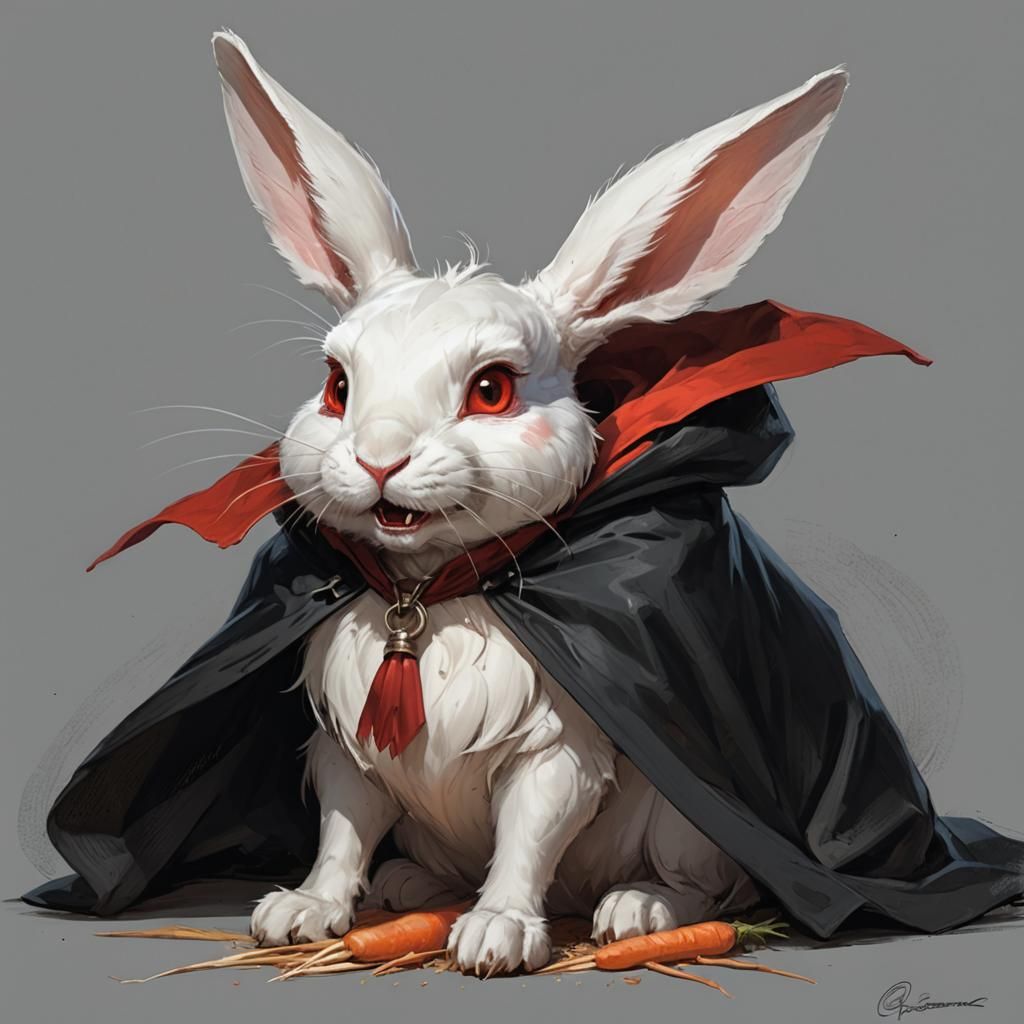 Bunnicula: Cute Vampire Rabbit Portrait