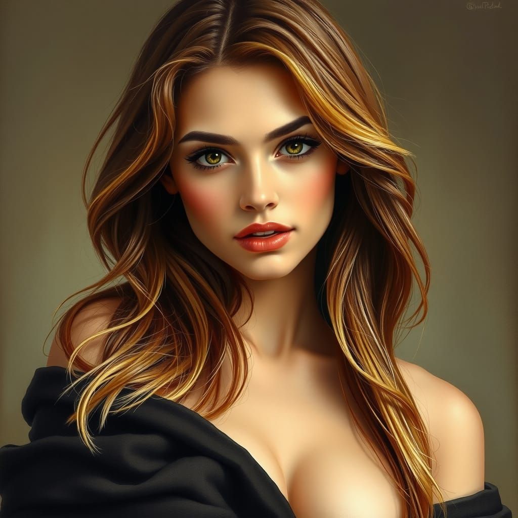 Elegant Oil Portrait of a Young Woman