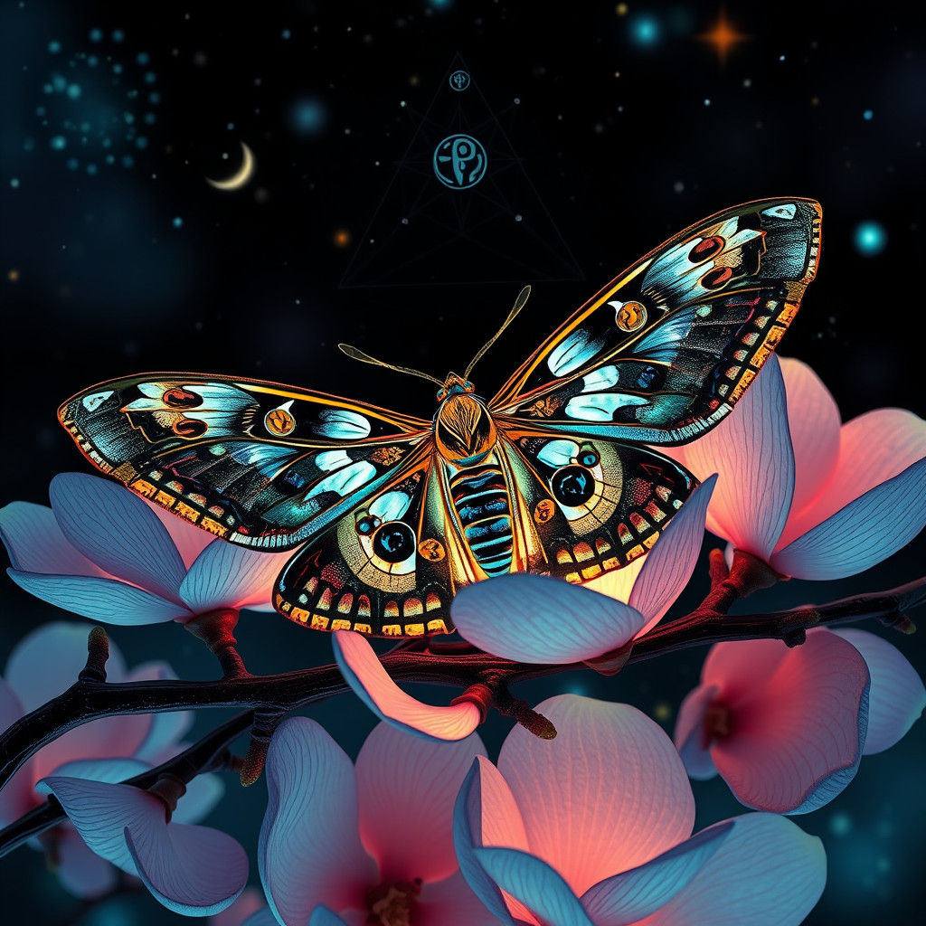 Psychedelic Merkaba in Klimt Style with Geometric Patterns