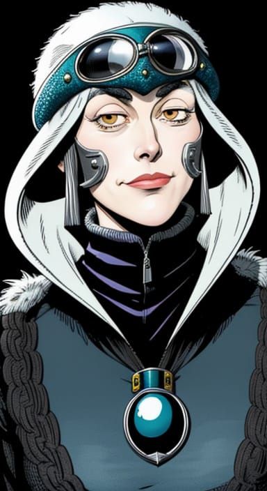 Lady Burglar Portrait in Cartoonish Gothic Style