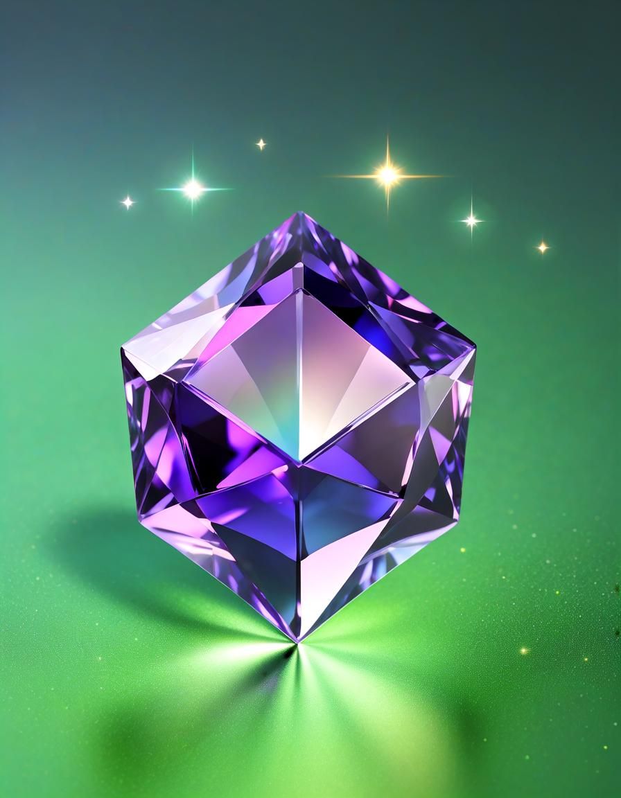 Brilliant Cut Gemstone Surrounded by Stars