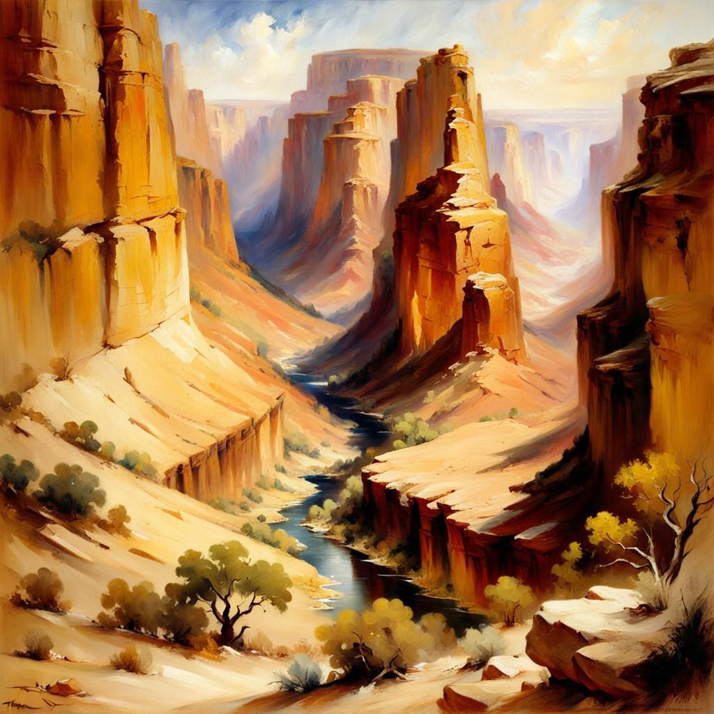 Canyon Desert By Thomas Moran