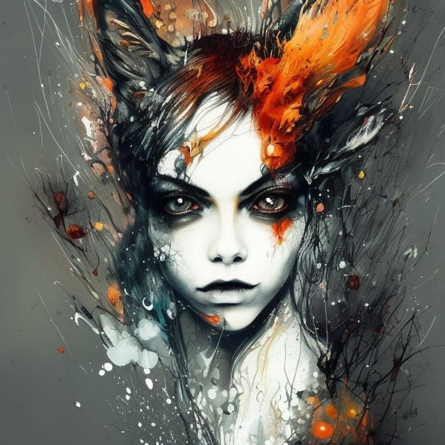 Adorable Fire Fox with Doe Eyes in Speedpaint Style
