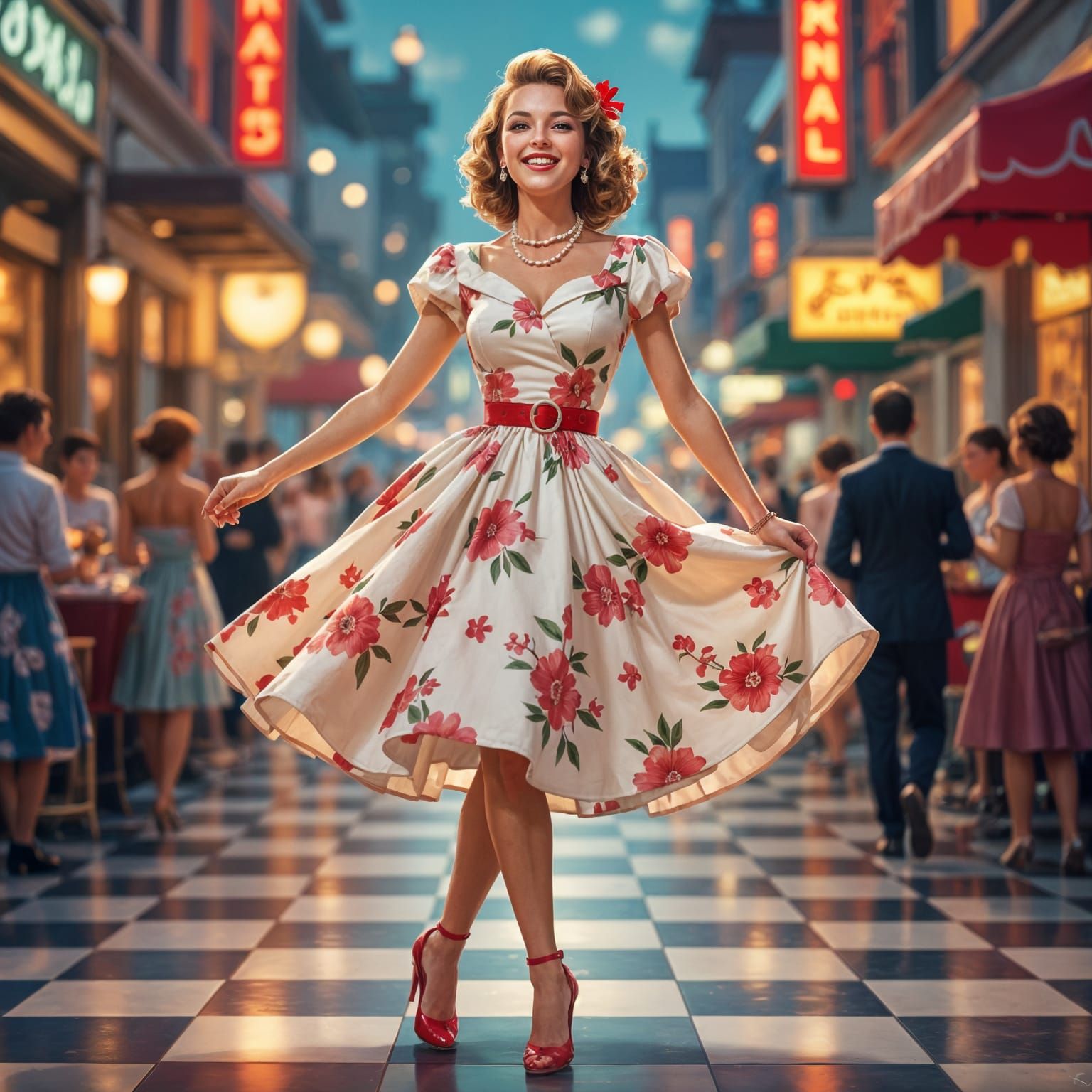 1950s Tradwife Having Fun: Hyperrealistic Concept Art